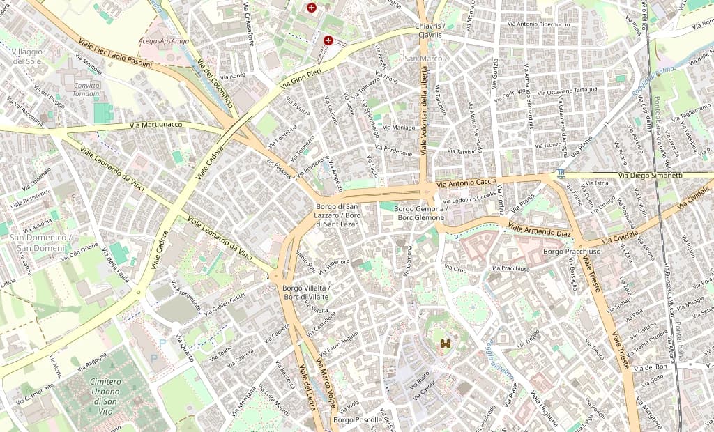 Mappa di Udine vicino a Via Santa Giustina 2/B